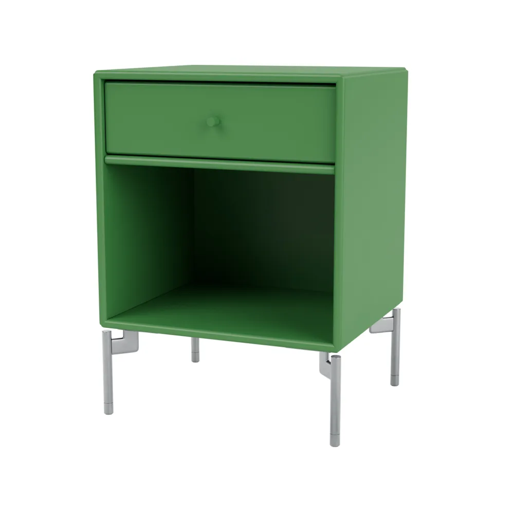 Dream bedside table, Parsley 152, chrome legs Montana