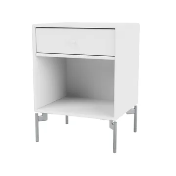 Dream bedside table - Snow 38, chrome legs - Montana