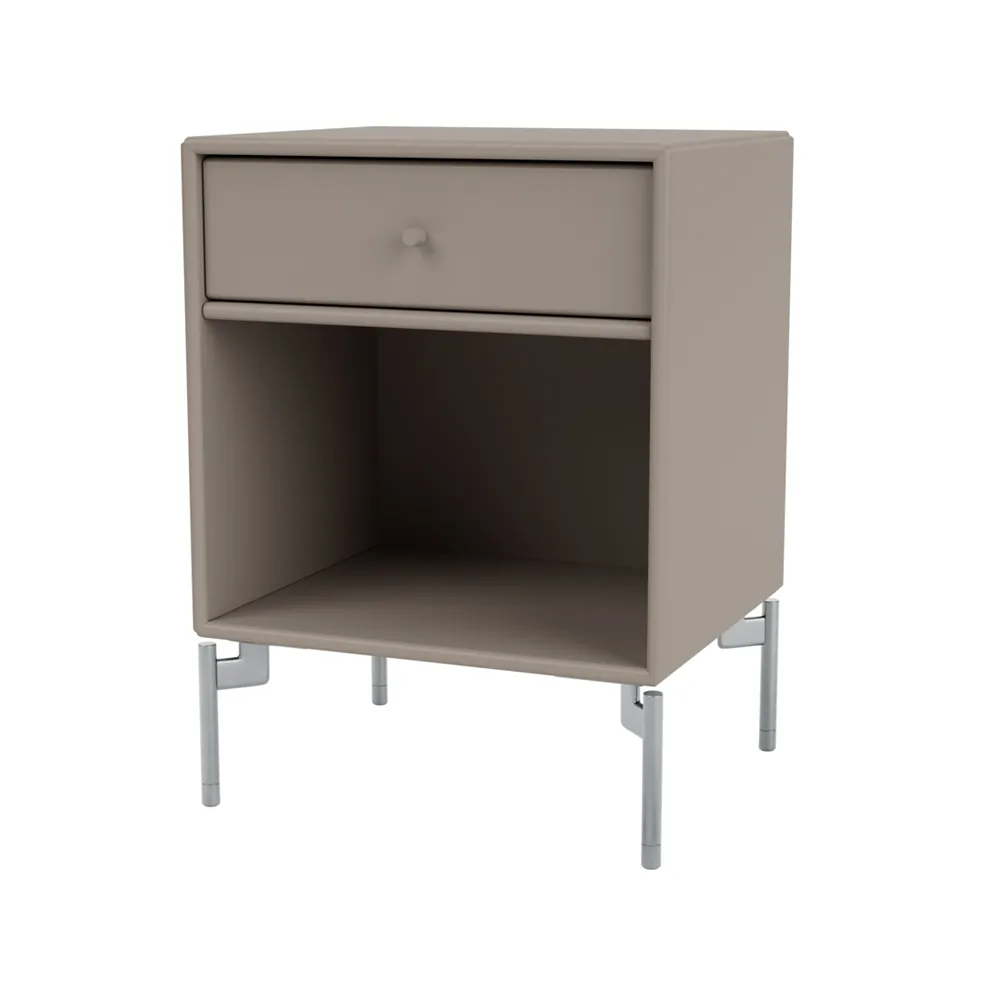 Dream bedside table, Truffle 141, chrome legs Montana