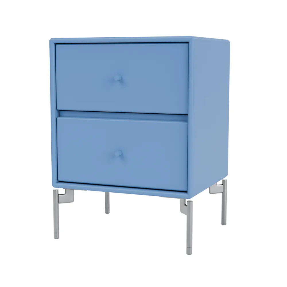 Drift bedside table, Azure 154, chrome legs cm Montana