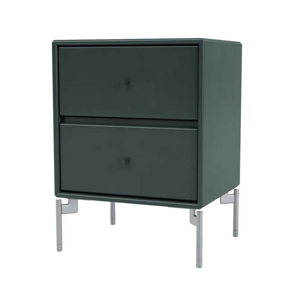 Drift bedside table, Black jade 163, chrome legs cm Montana