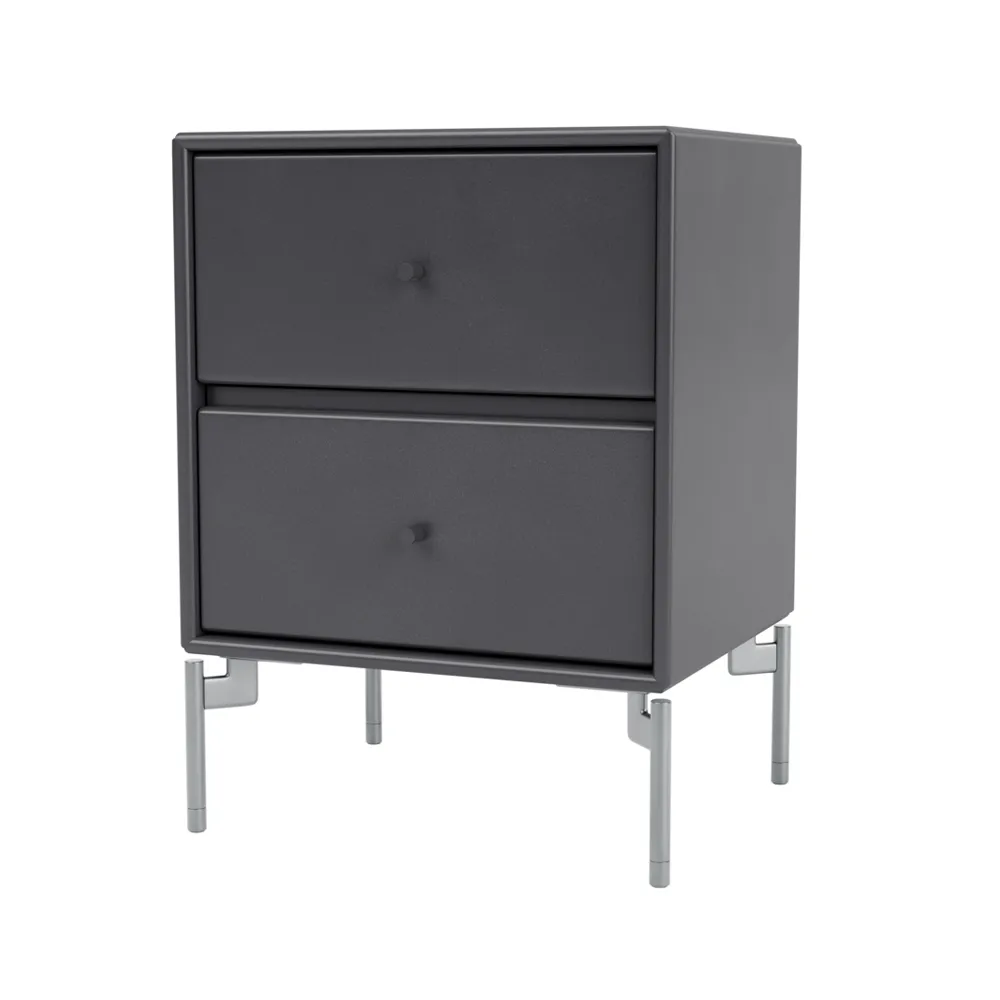 Drift bedside table, Coal 36, chrome legs cm Montana