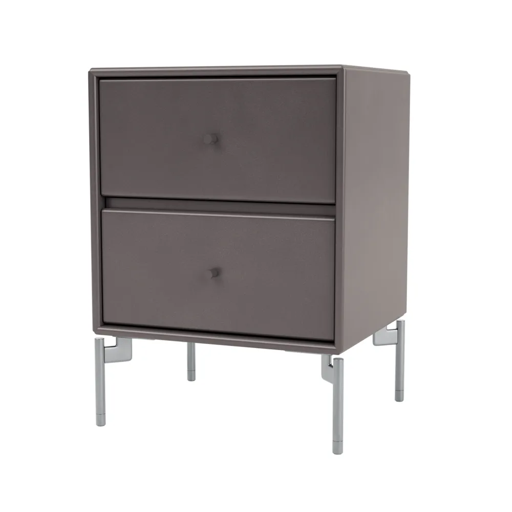 Drift bedside table, Coffee 35, chrome legs cm Montana