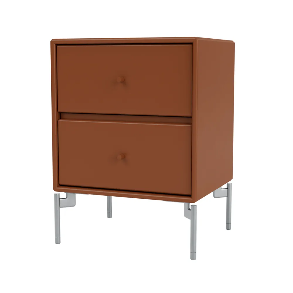 Drift bedside table, Hazelnut 146, chrome legs cm Montana