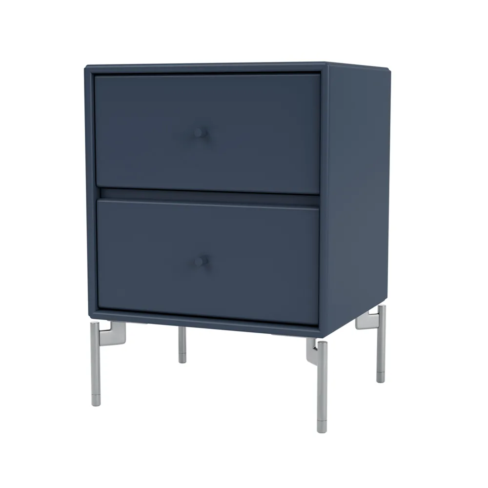 Drift bedside table, Juniper 138, chrome legs cm Montana