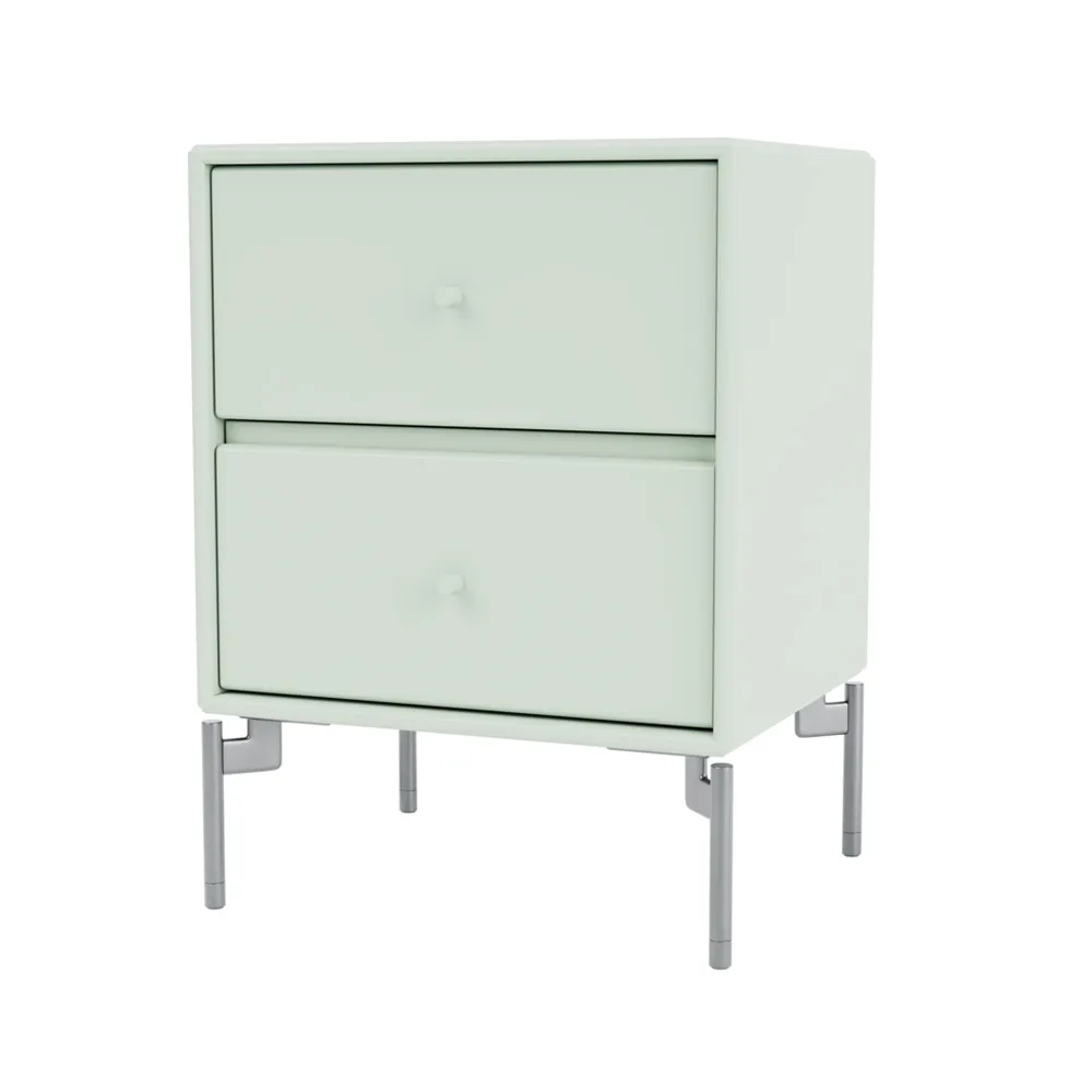Drift bedside table, Mist 161, chrome legs cm Montana