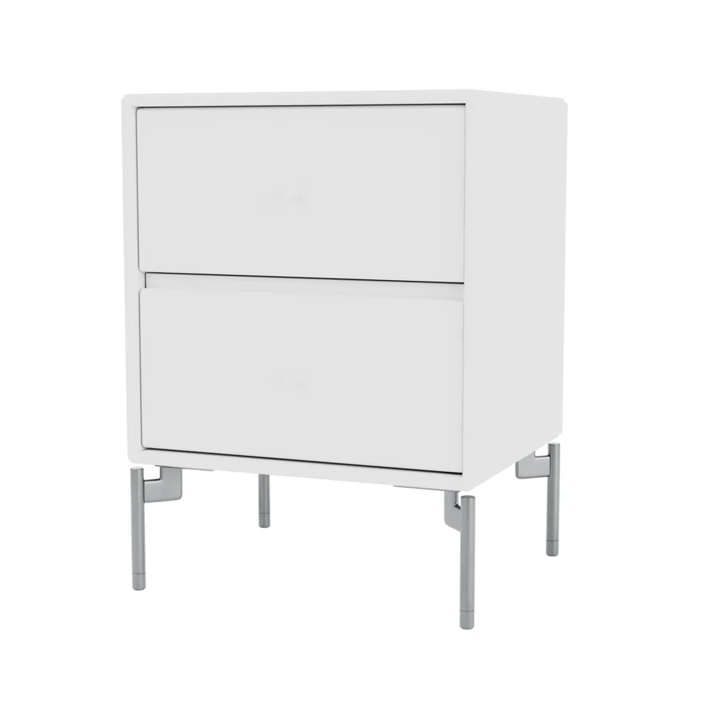 Drift bedside table, New white 101, chrome legs cm Montana