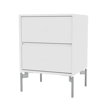 Drift bedside table - New white 101, chrome legs cm - Montana