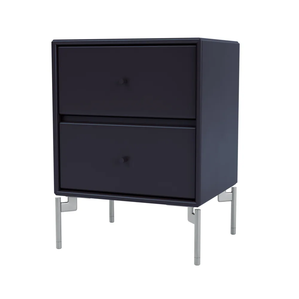 Drift bedside table, Shadow 147, chrome legs cm Montana