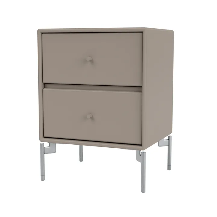 Drift bedside table - Truffle 141, chrome legs cm - Montana