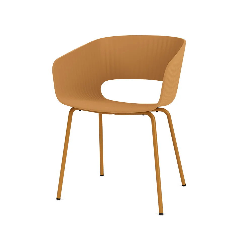 Marée 401 chair, Amber 142 legs lacquered metal  Montana