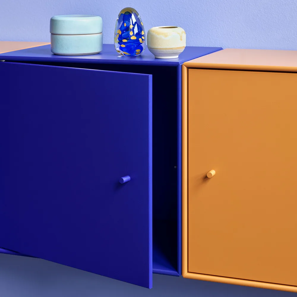 Montana Mini 1103 shelf module, Amber 142. with door Montana