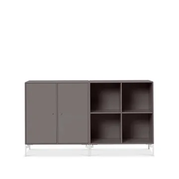 Pair side table - Coffee 35, white lacquered legs - Montana