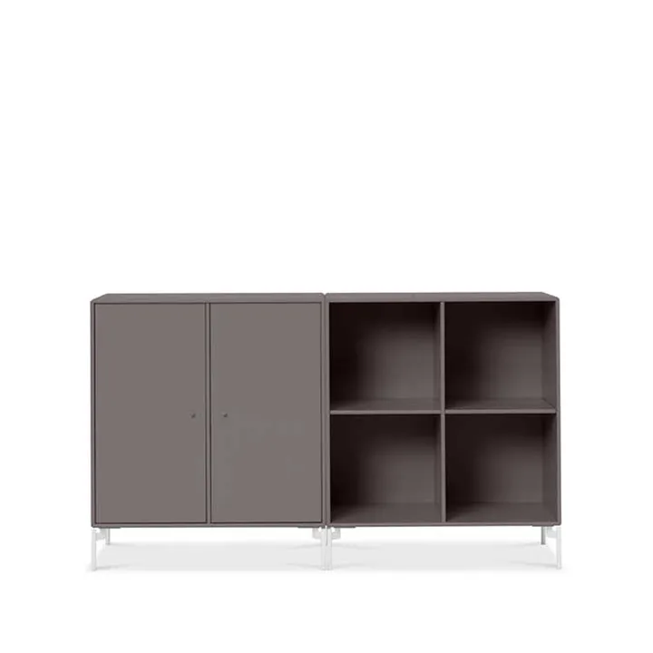 Pair side table - Coffee 35, white lacquered legs - Montana