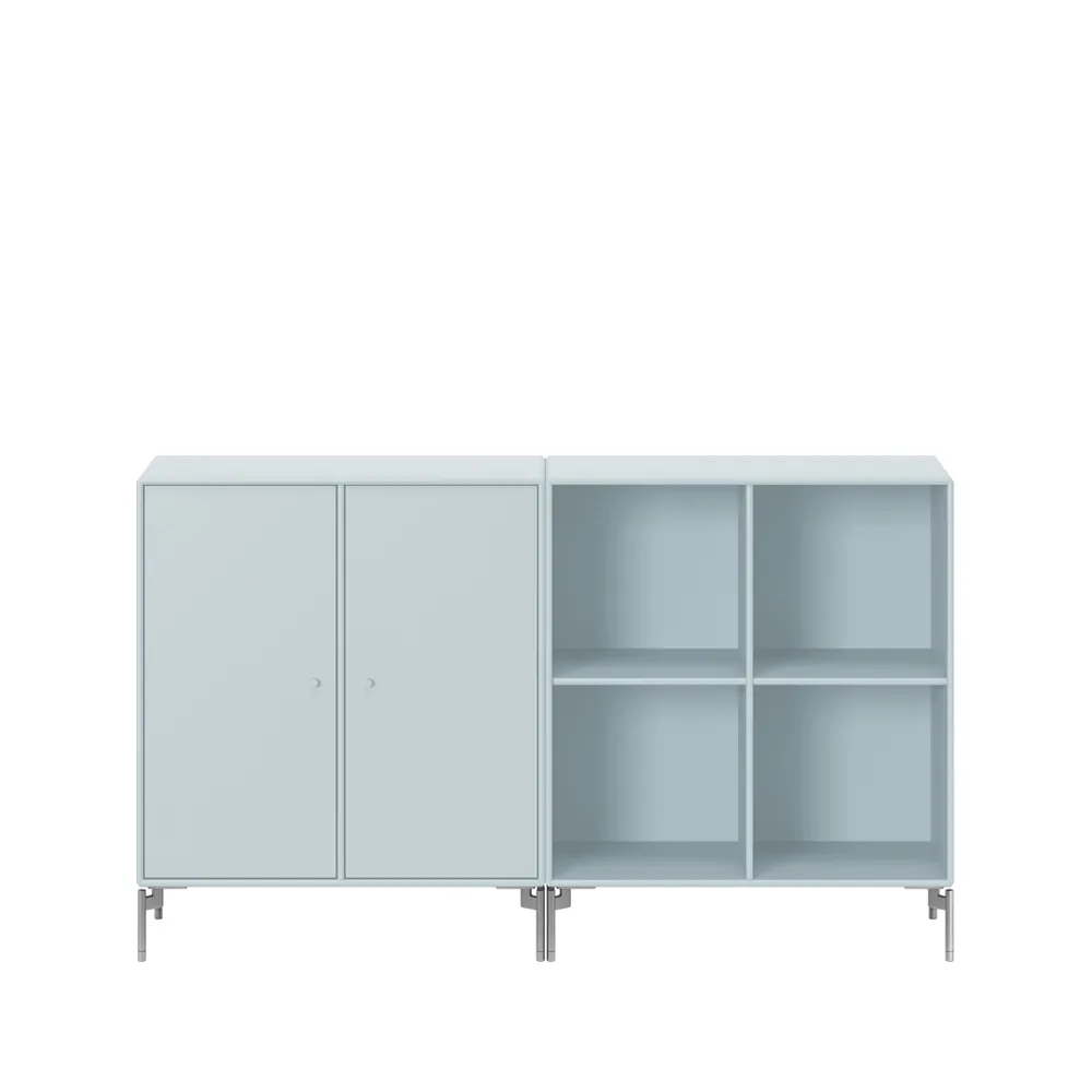 Pair side table, Flint 148, chrome legs Montana
