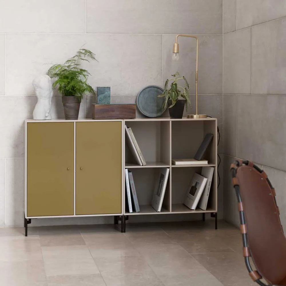 Pair side table, Truffle 141, chrome legs Montana