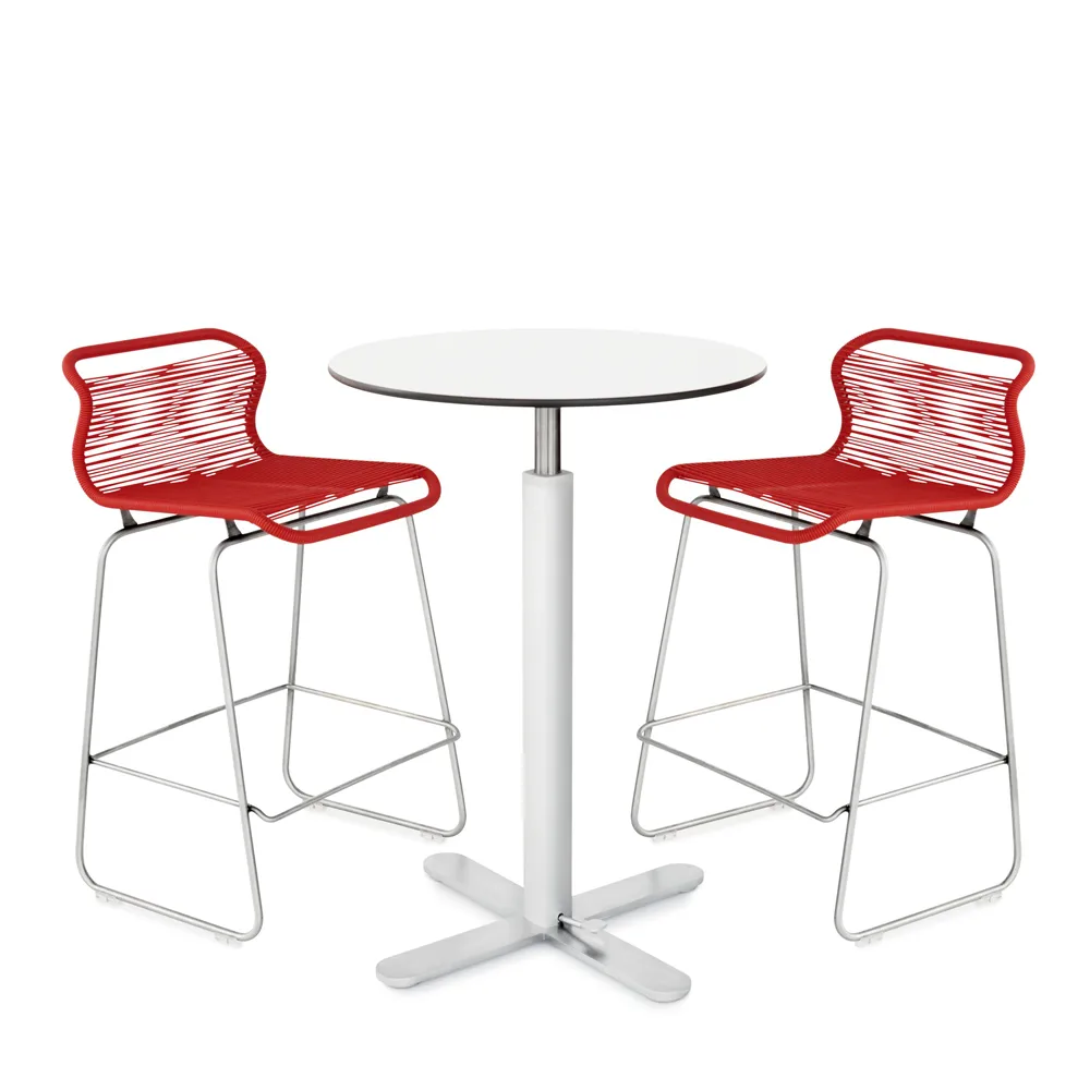 Panton One kitchen barstool, Black, paper/stainless steel Montana