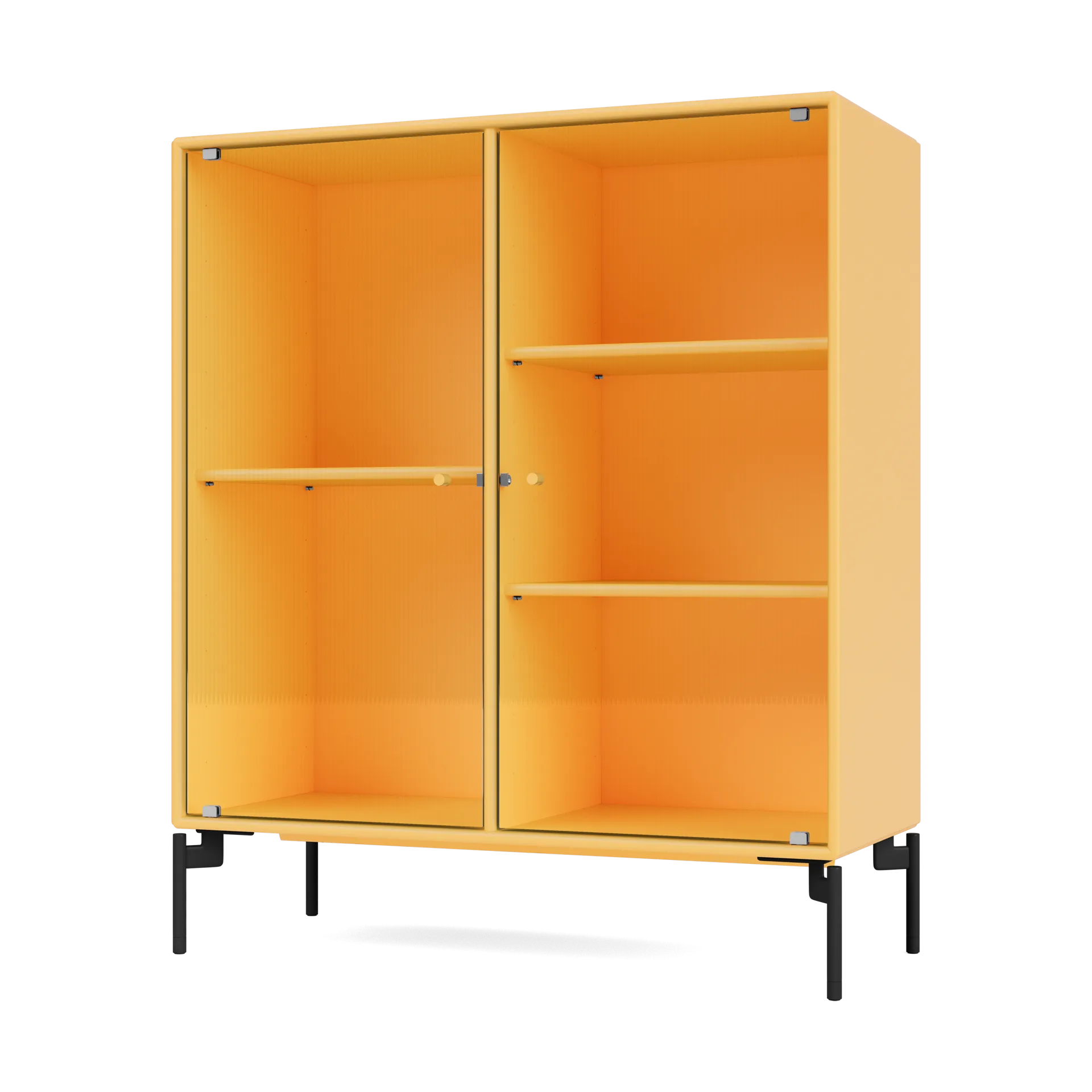 Ripple II display cabinet 69.6x82.2x30 cm, Acacia-legs black Montana