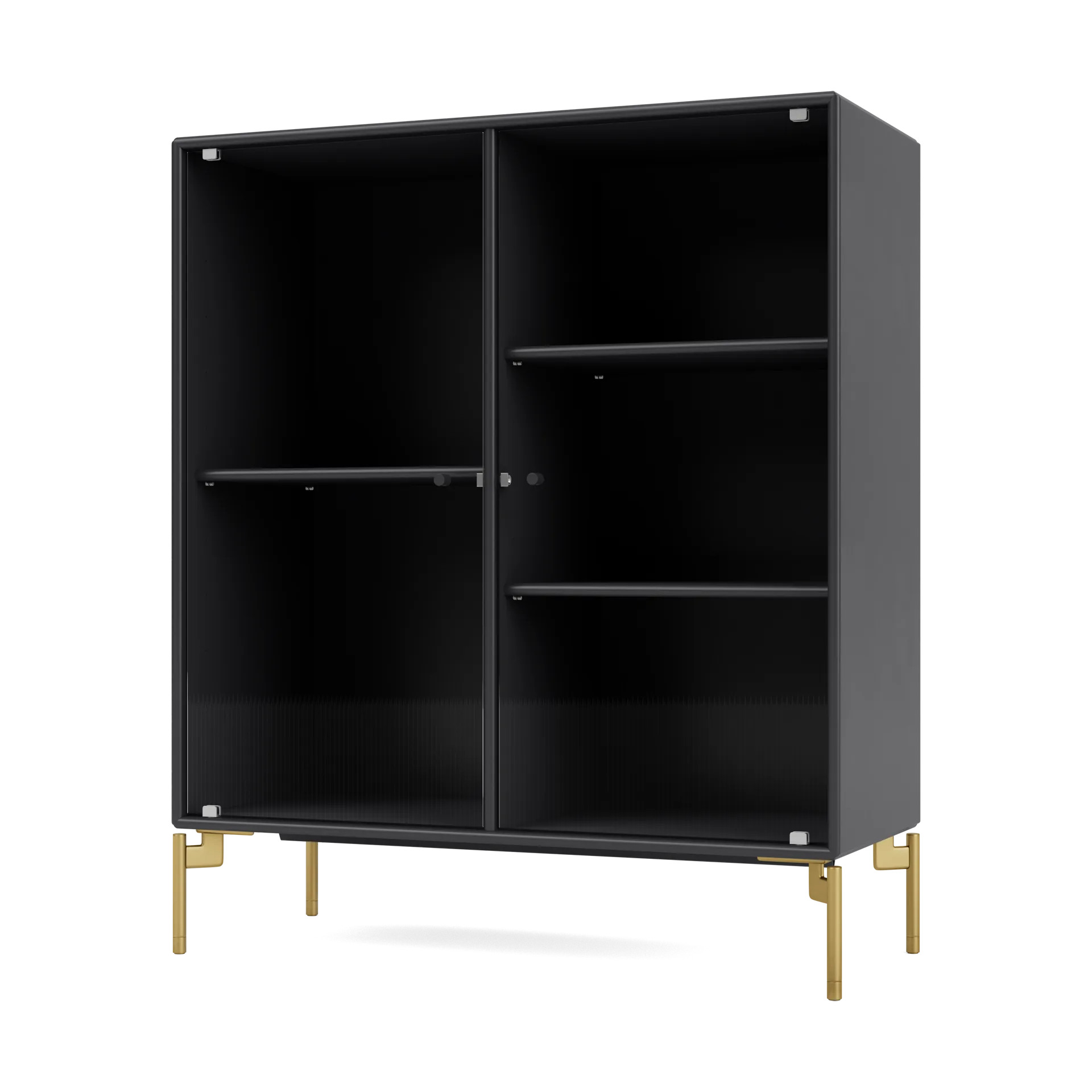 Ripple II display cabinet 69.6x82.2x30 cm, Anthracite-legs brass Montana