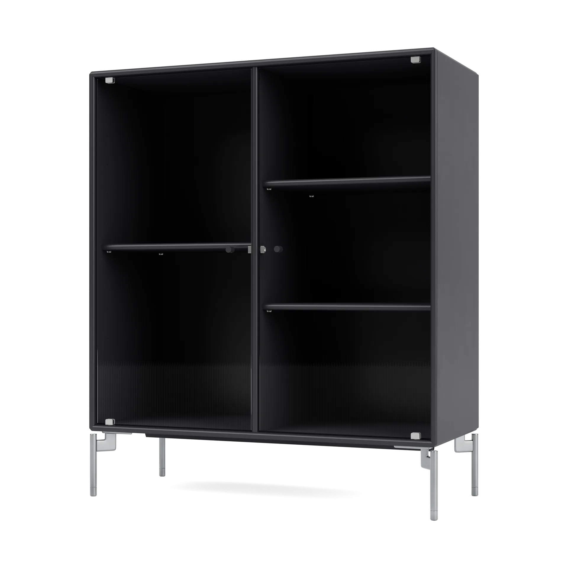 Ripple II display cabinet 69.6x82.2x30 cm, Anthracite-legs chrome Montana