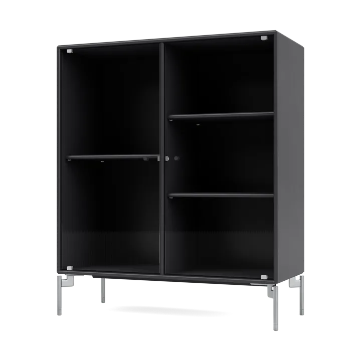 Ripple II display cabinet 69.6x82.2x30 cm - Anthracite-legs chrome - Montana