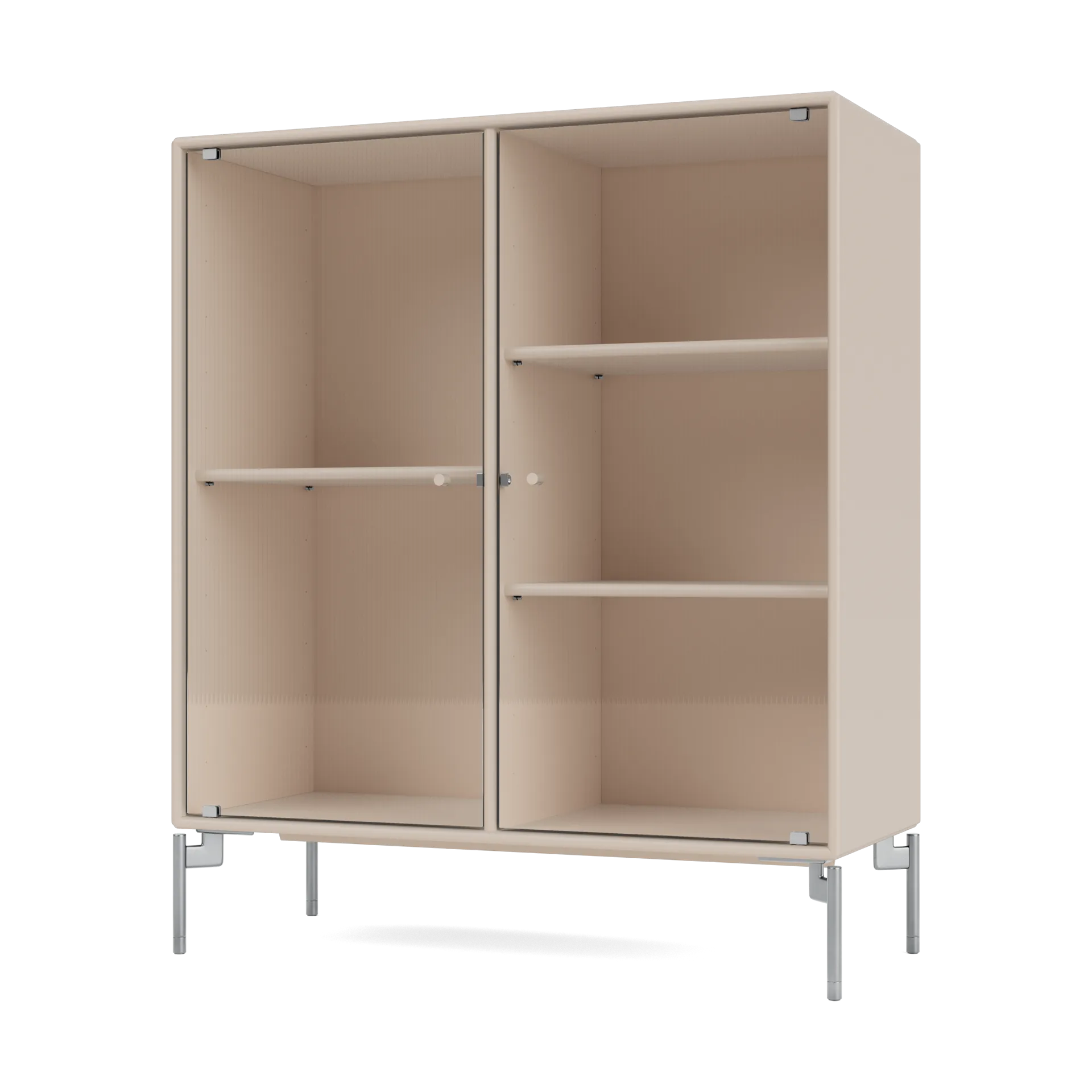 Ripple II display cabinet 69.6x82.2x30 cm, Clay-legs chrome Montana
