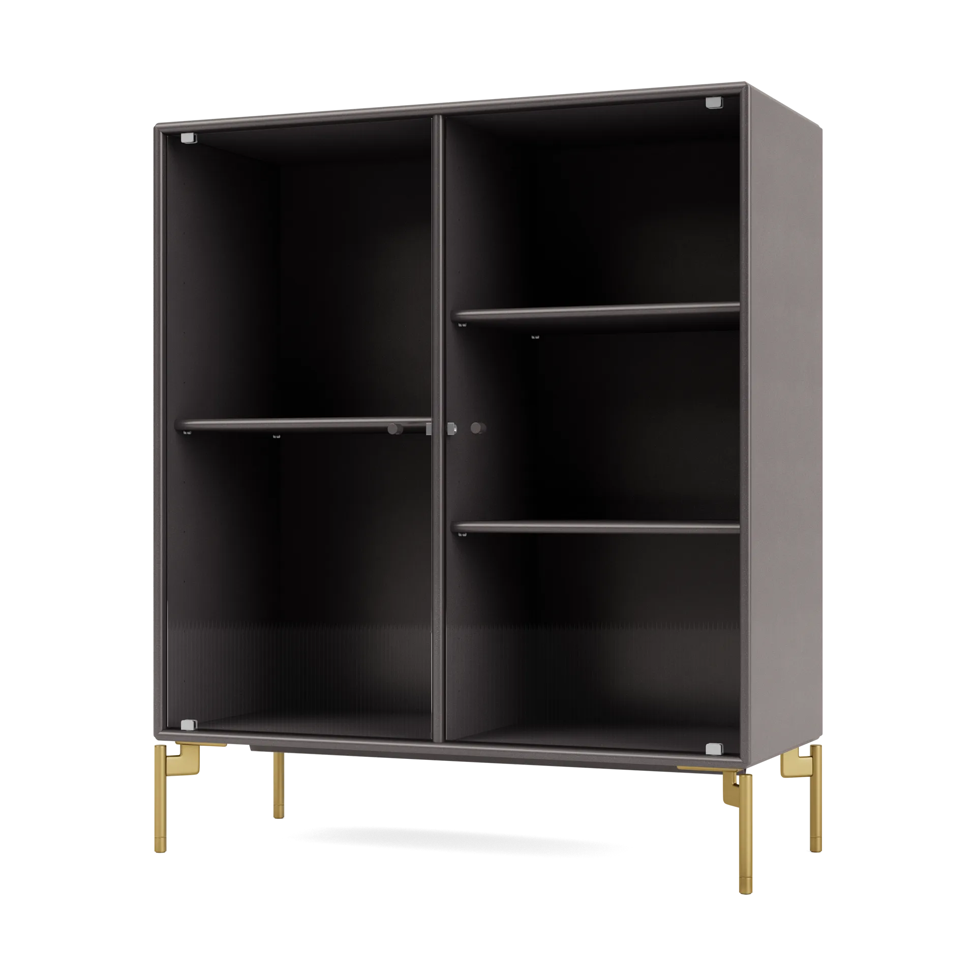 Ripple II display cabinet 69.6x82.2x30 cm, Coffee-legs brass Montana