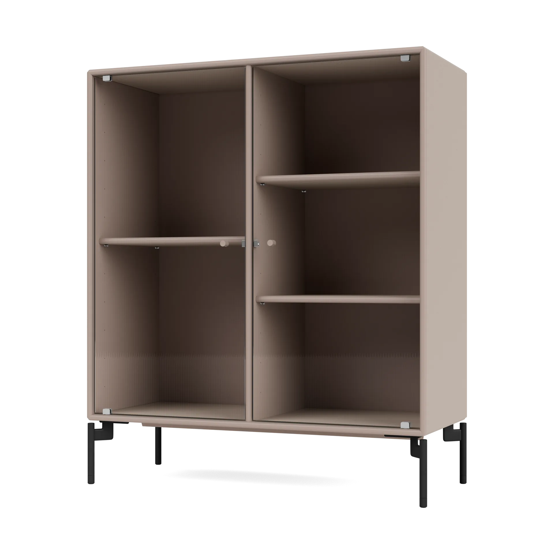 Ripple II display cabinet 69.6x82.2x30 cm, Mushroom-legs black Montana
