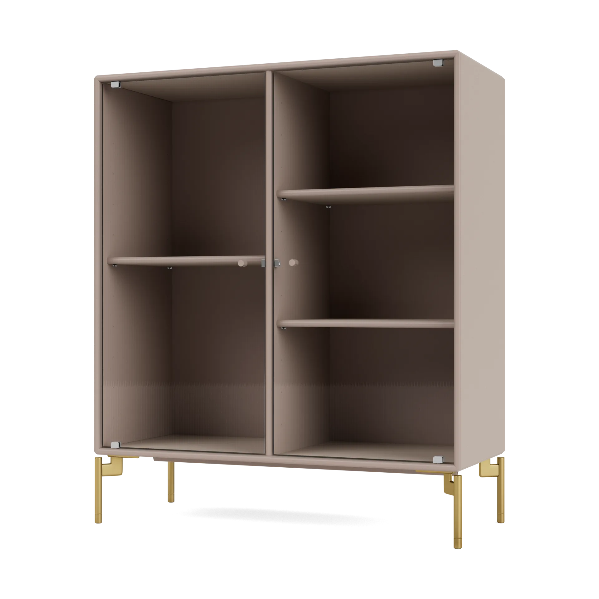 Ripple II display cabinet 69.6x82.2x30 cm, Mushroom-legs brass Montana