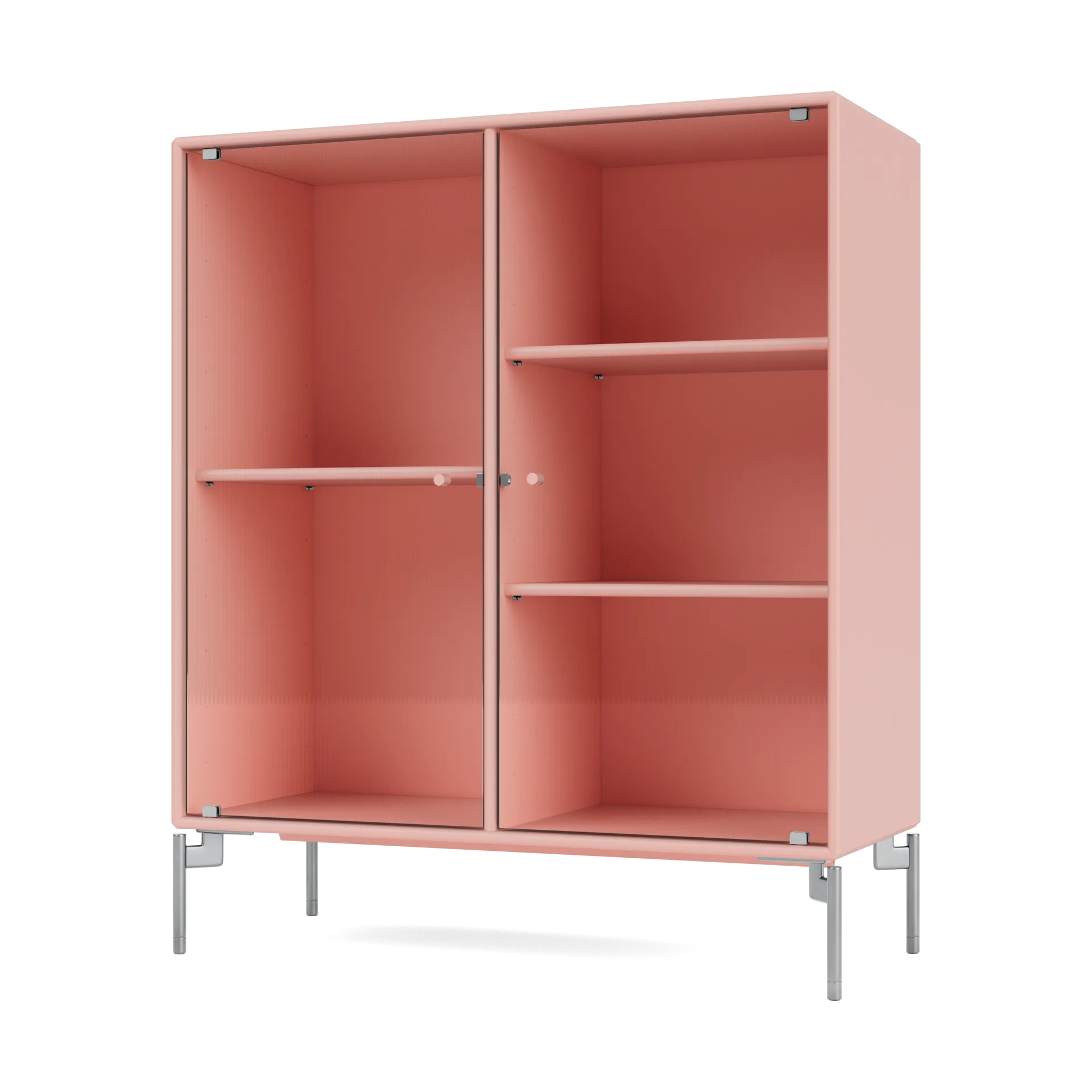 Ripple II display cabinet 69.6x82.2x30 cm, Ruby-legs chrome Montana