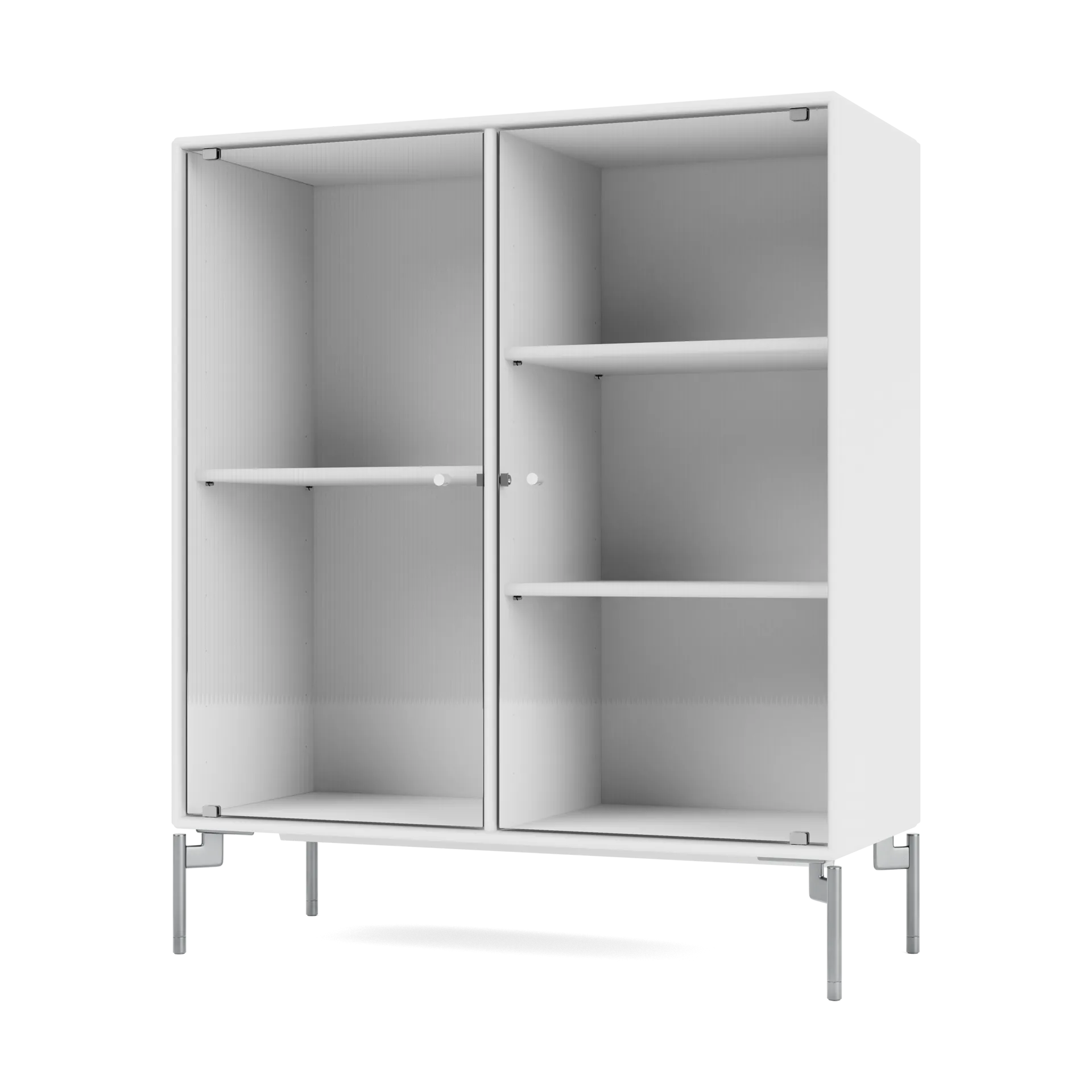 Ripple II display cabinet 69.6x82.2x30 cm, Snow-legs chrome Montana