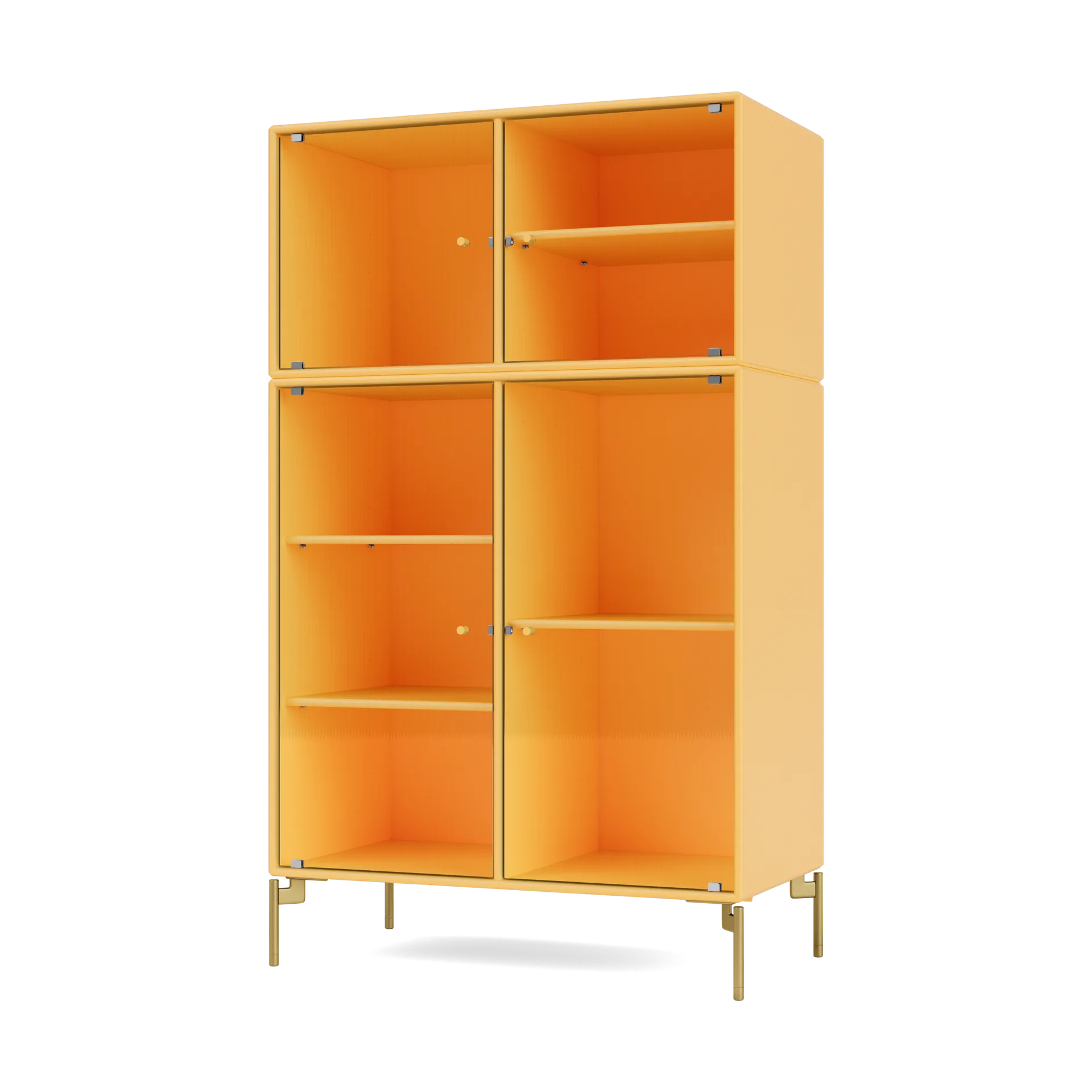 Ripple III display cabinet 69.6x117.6x38 cm, Acacia-legs brass Montana