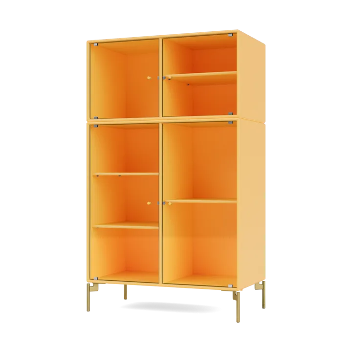 Ripple III display cabinet 69.6x117.6x38 cm - Acacia-legs brass - Montana