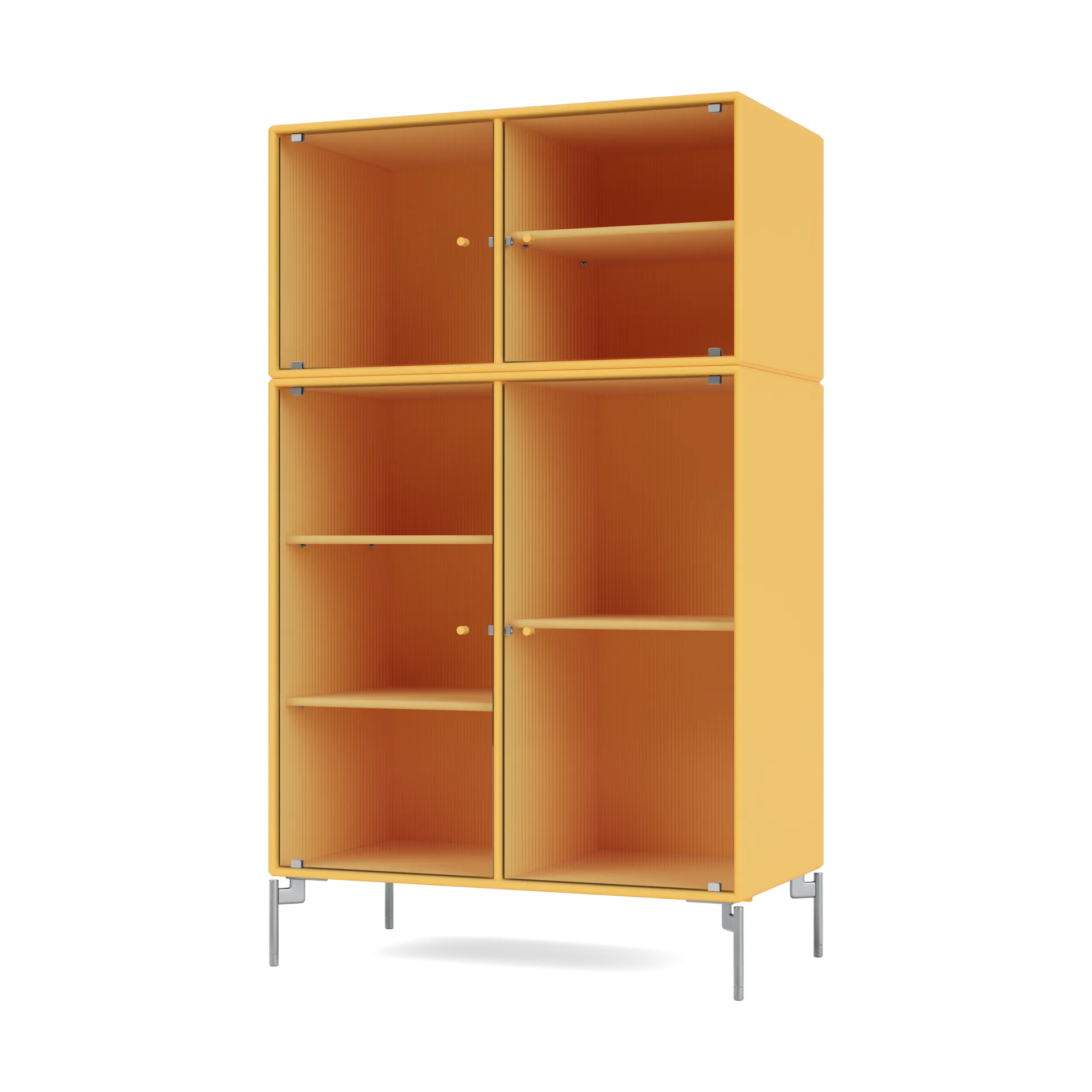 Ripple III display cabinet 69.6x117.6x38 cm, Acacia-legs chrome Montana
