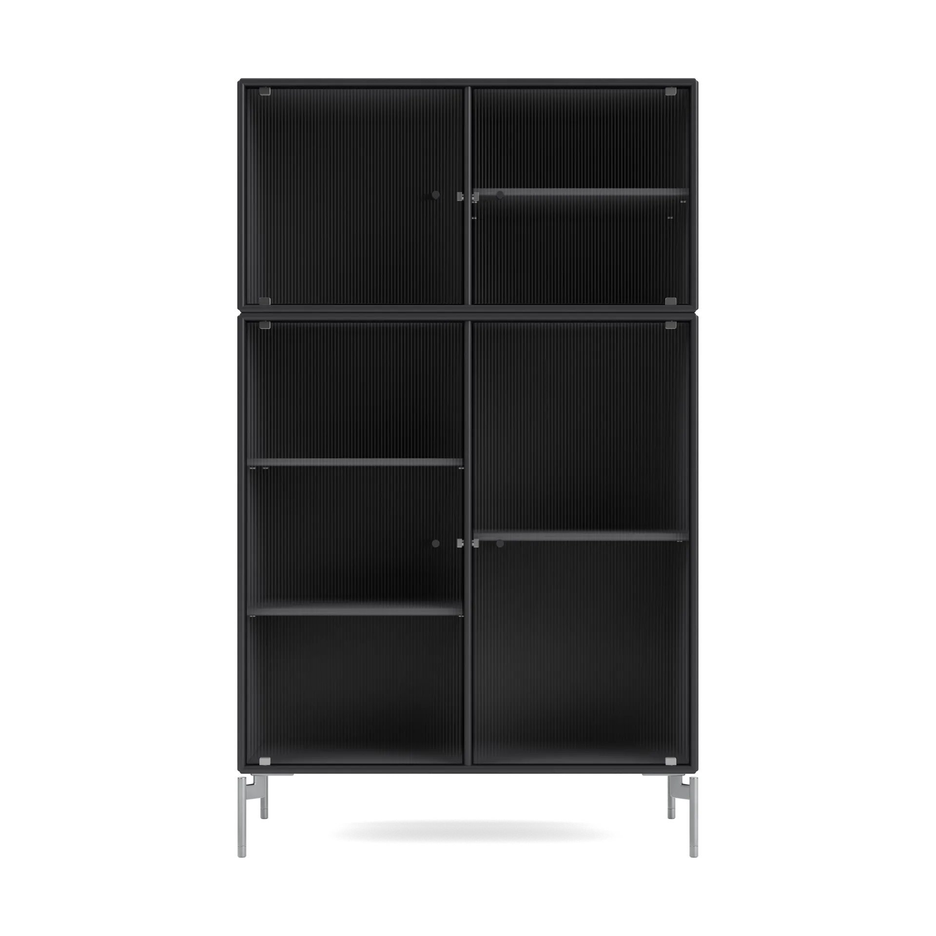 Ripple III display cabinet 69.6x117.6x38 cm, Anthracite-legs chrome Montana