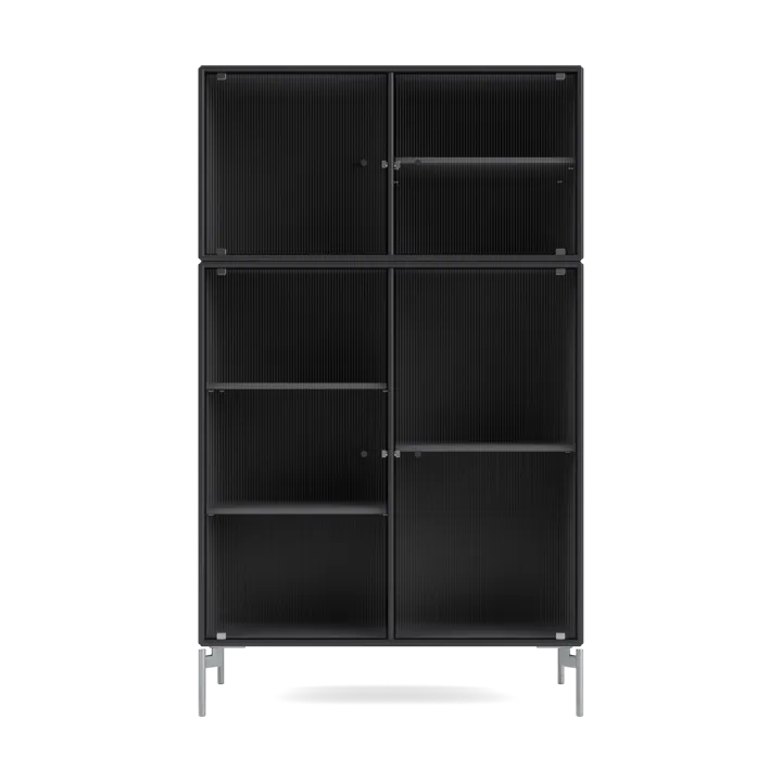 Ripple III display cabinet 69.6x117.6x38 cm - Anthracite-legs chrome - Montana