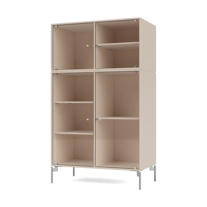 Ripple III display cabinet 69.6x117.6x38 cm - Clay-Chrome legs MB126 - Montana