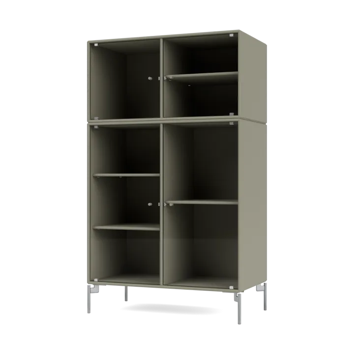 Ripple III display cabinet 69.6x117.6x38 cm - Fennel-legs chrome - Montana