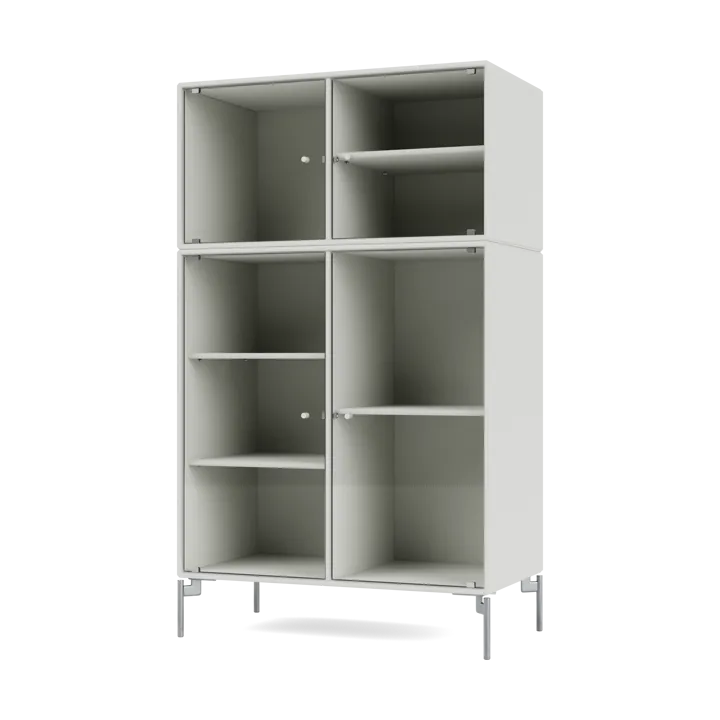 Ripple III display cabinet 69.6x117.6x38 cm - Nordic-legs chrome - Montana