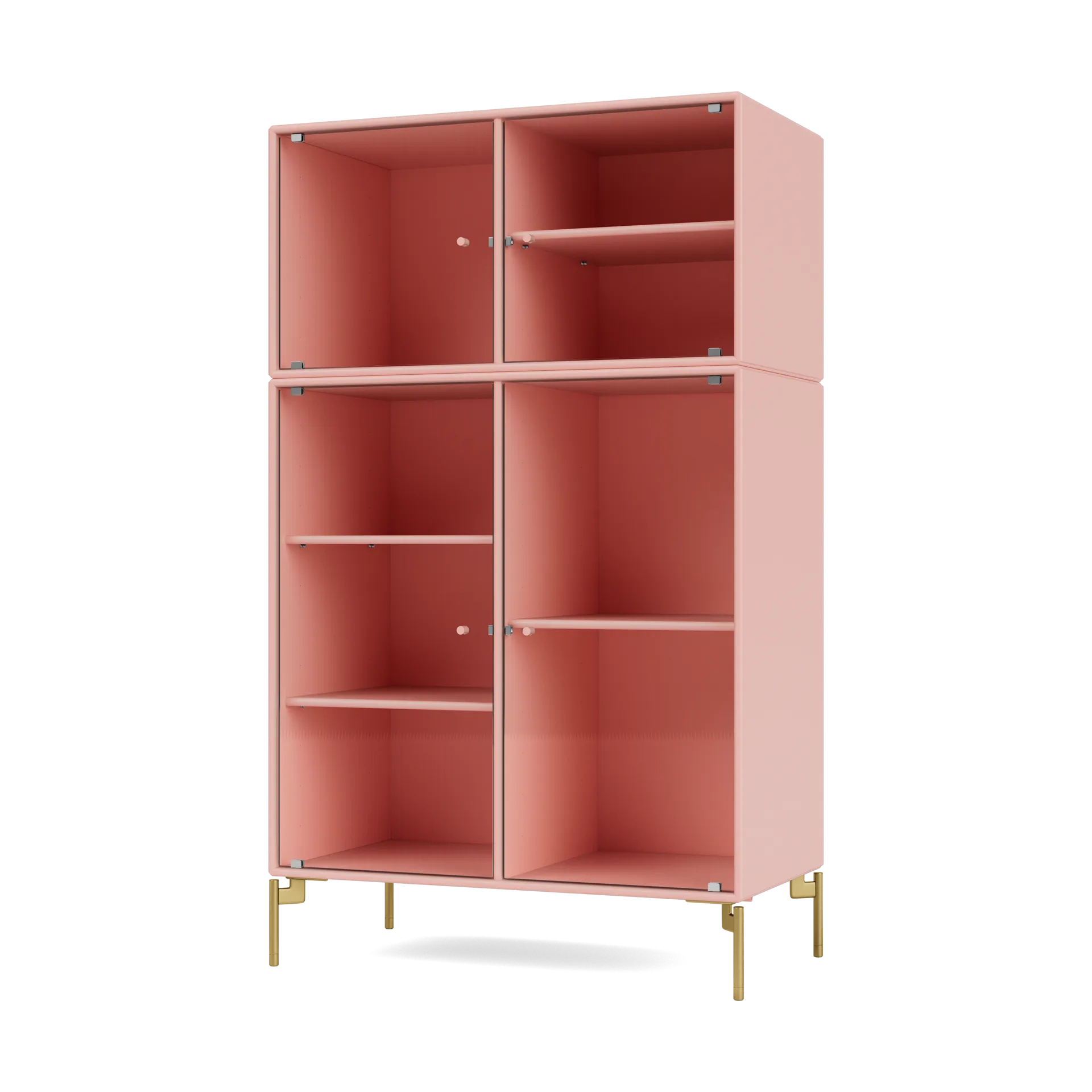 Ripple III display cabinet 69.6x117.6x38 cm, Ruby-legs brass Montana