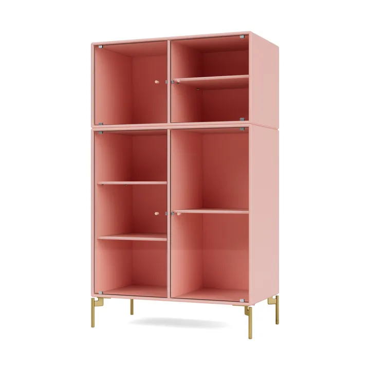 Ripple III display cabinet 69.6x117.6x38 cm - Ruby-legs brass - Montana