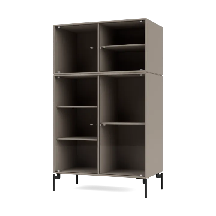 Ripple III display cabinet 69.6x117.6x38 cm - Truffle-legs black - Montana
