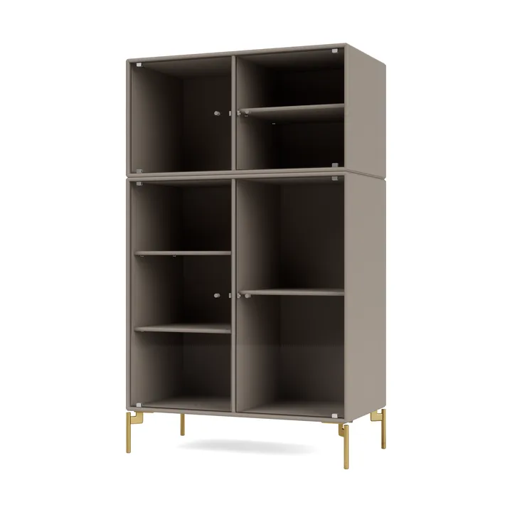 Ripple III display cabinet 69.6x117.6x38 cm - Truffle-legs brass - Montana
