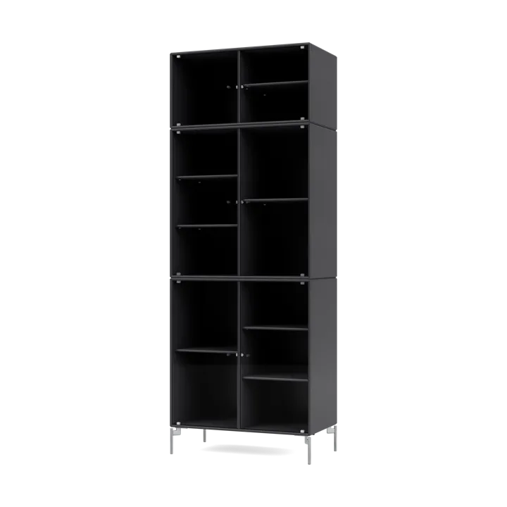 Ripple IV display cabinet 69.6x187.2x38 cm - Anthracite-legs chrome - Montana