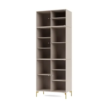 Ripple IV display cabinet 69.6x187.2x38 cm - Clay-legs brass - Montana