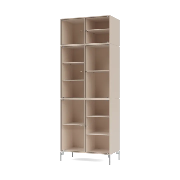 Ripple IV display cabinet 69.6x187.2x38 cm - Clay-legs chrome - Montana