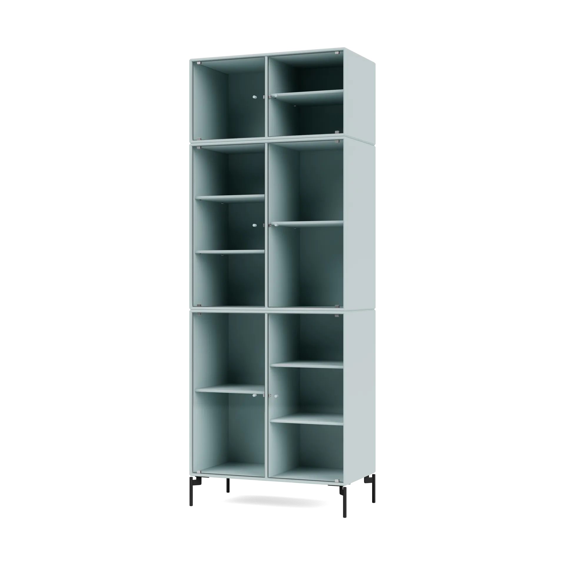 Ripple IV display cabinet 69.6x187.2x38 cm, Flint-legs black Montana