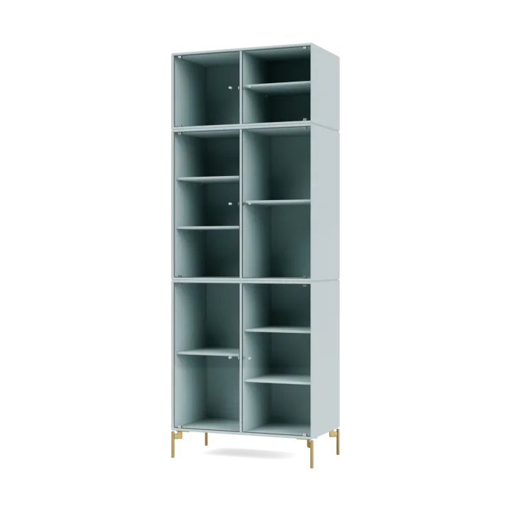 Ripple IV display cabinet 69.6x187.2x38 cm - Flint-legs brass - Montana