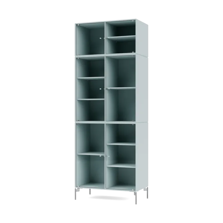Ripple IV display cabinet 69.6x187.2x38 cm - Flint-legs chrome - Montana