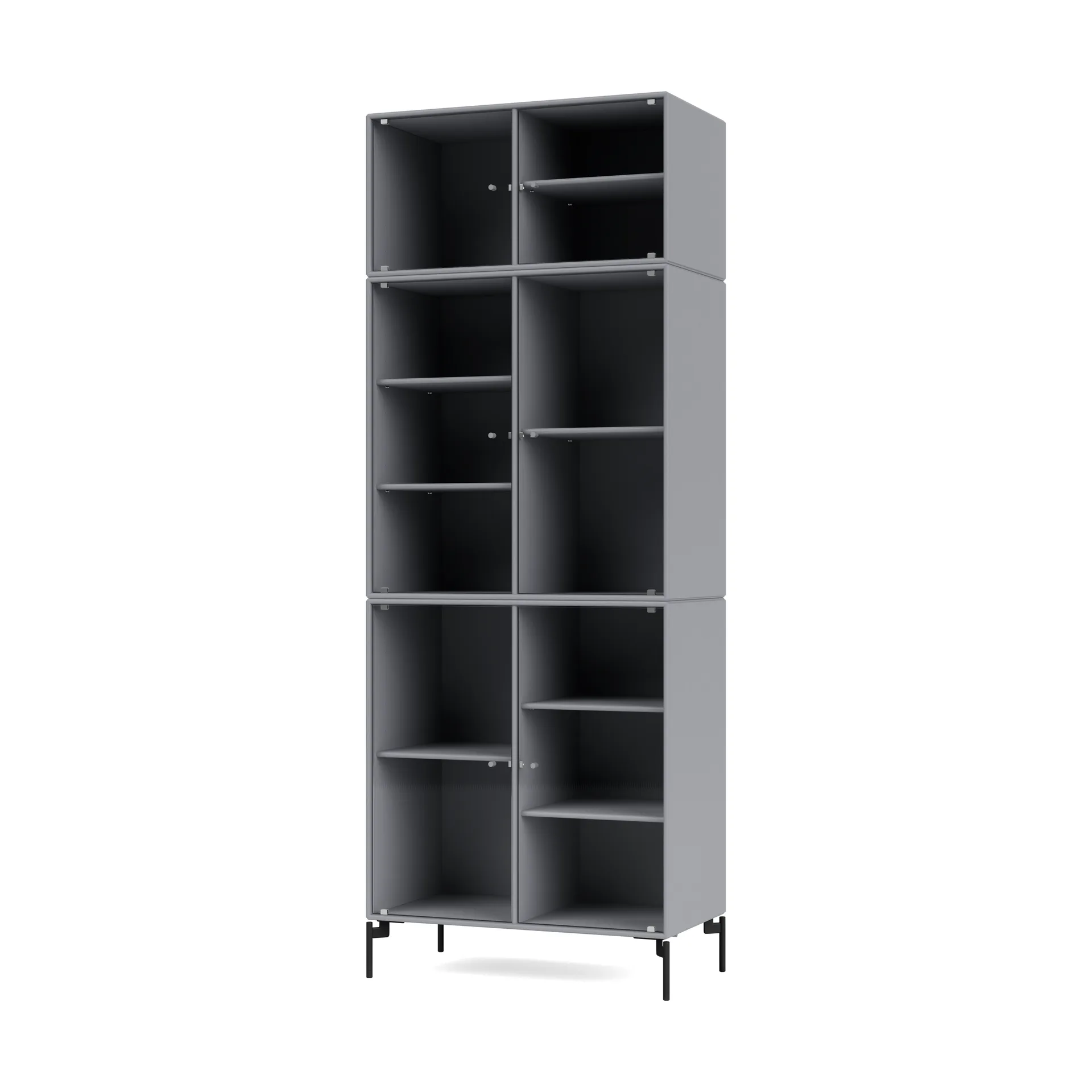 Ripple IV display cabinet 69.6x187.2x38 cm, Graphic-legs black Montana